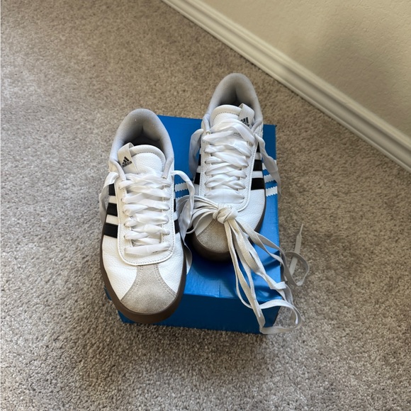 Adidas Court Samba White Gum Sole Sneakers - Picture 3 of 7